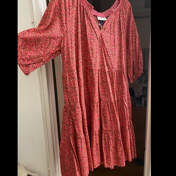 NWT Floral Puff Sleeve Tiered Babydoll Dress - Picture 4 of 14